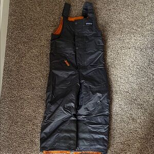 Patagonia Grey Snow Bib with Orange Trim